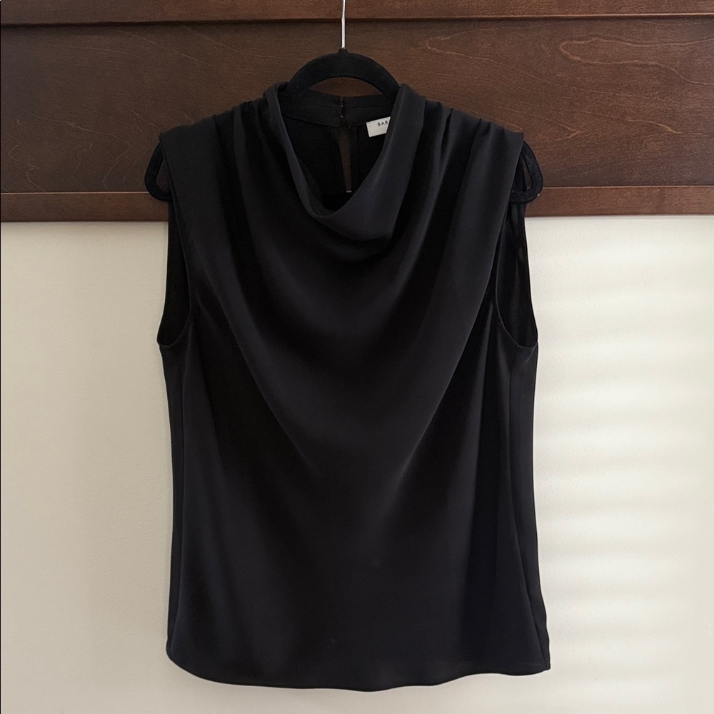 Babaa Black Sleeveless Cowl Neck Blouse